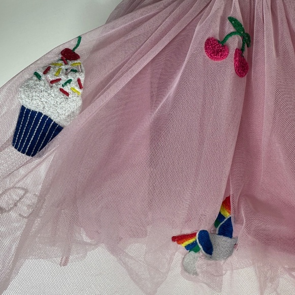 Hanna Andersson Tulle Skirt Tutu Girls Sz 5 5T (110) Pink Embroidered Heart - Picture 3 of 7